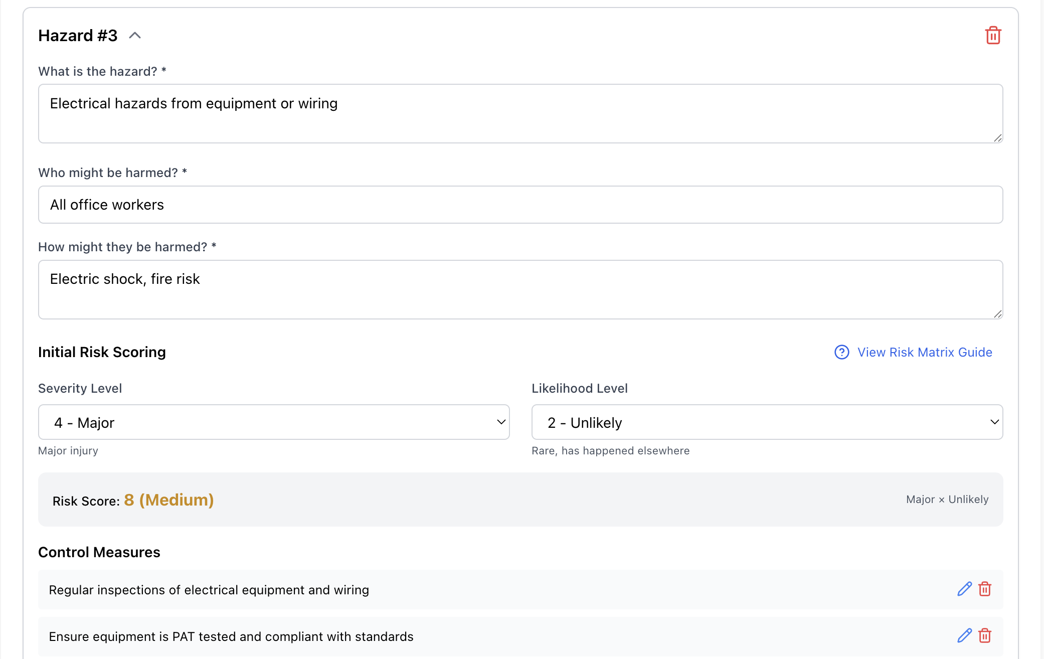Adding a hazard in Safety Mate®