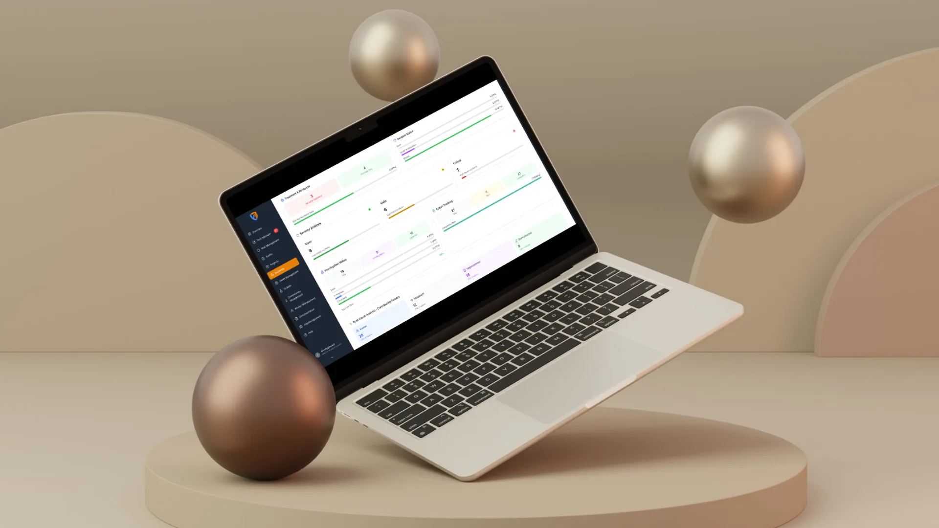 Safety Mate® incident analytics with severity breakdown, investigation status and root cause analysis