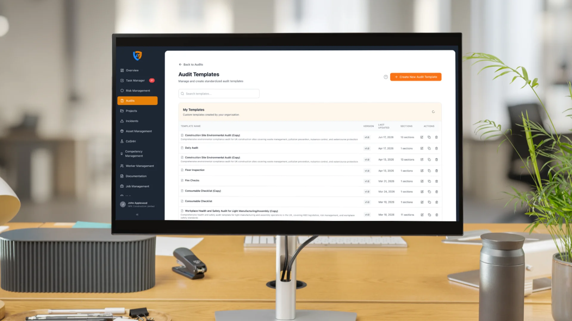 Digital audit template builder in Safety Mate® audit software