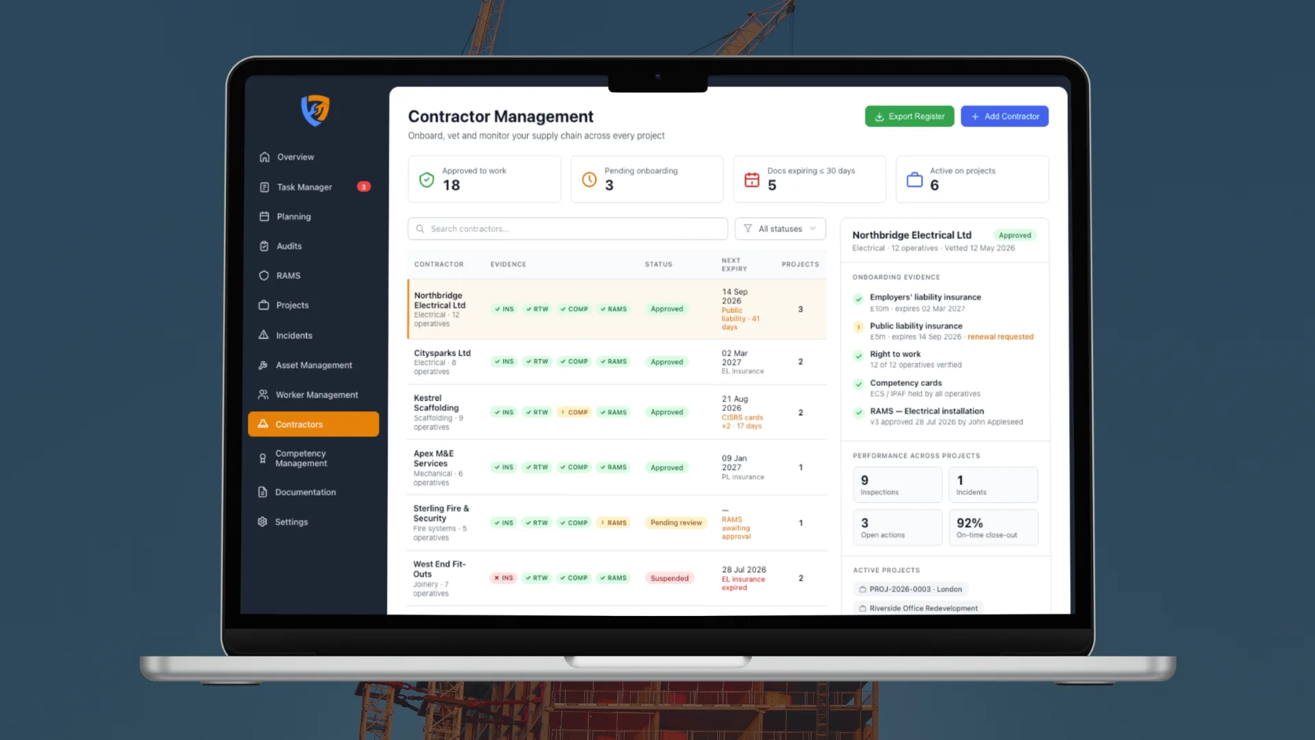 Contractor competency management in Safety Mate®