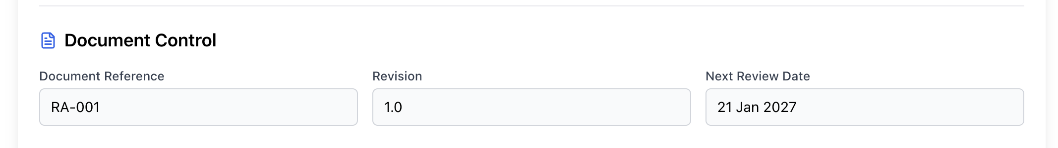 Document control and review history in Safety Mate®