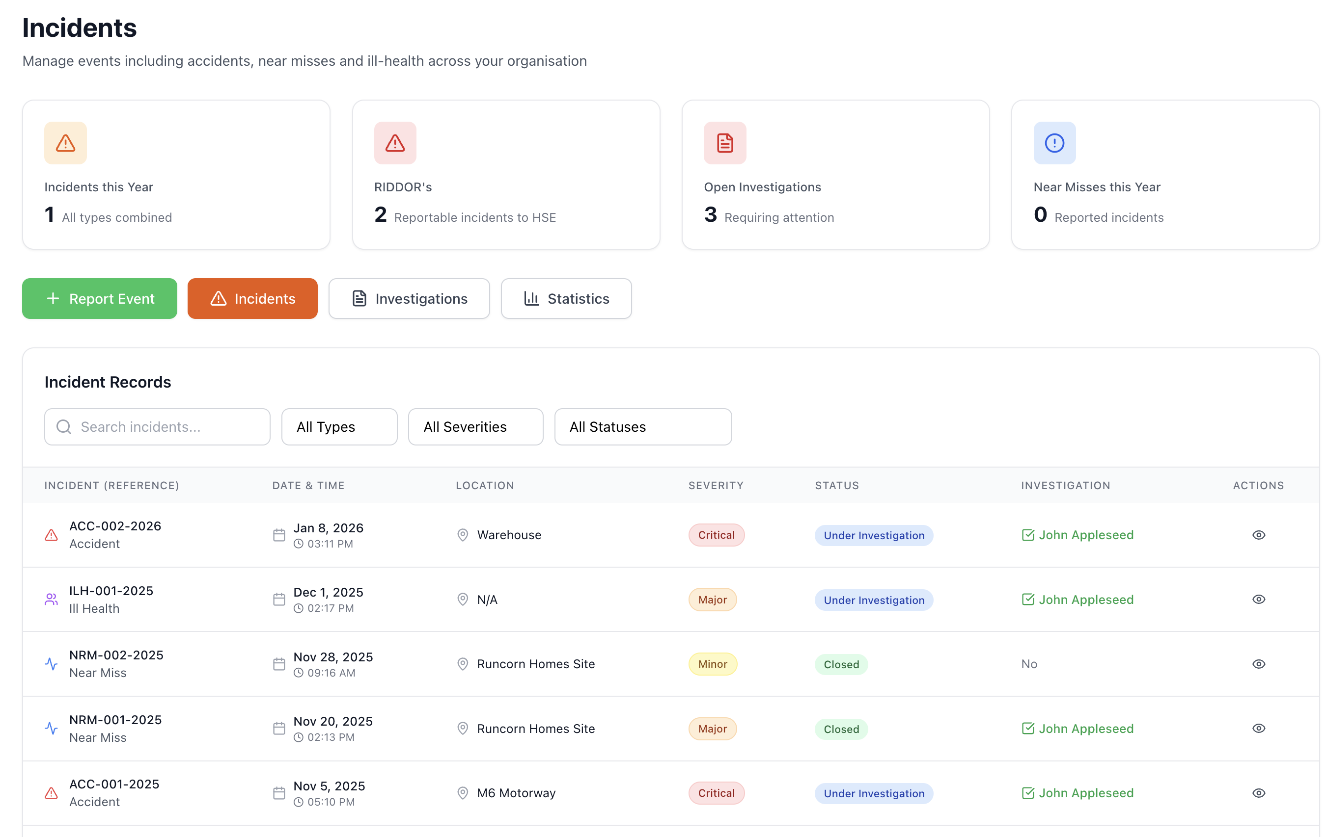 Incident Management in Safety Mate®